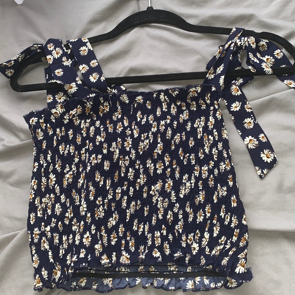 Navy Blue Top with ties